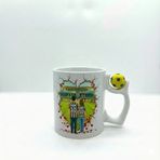 Sarı Lacivert Sevgililere Özel Kupa Bardak - Taraftar Kupa Bardak - Kişiye Özel Sarı Lacivert Hediye Mug (Tema 5, Futbol Toplu)
