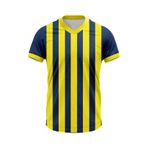 Sarı Lacivert V Yaka Tam Çubuklu Taraftar Forması