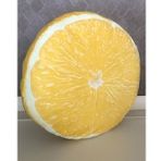 Sarı Limon Desenli Dekoratif Çok Amaçlı Yer Bahçe Balkon Kamp Minderi Çapı 65 cm