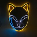 Sarı Mavi Beyaz Cadılar Bayramı Maskesi Sevimli Kedi Tilki Vendetta El Tel Maske Yanıp Sönen Cosplay Parlayan Dans Karnaval Parti Maskeleri Için LED Neon Kostüm Maskesi (Yurt Dışından) - Renkli - Yok