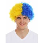 Sarı Mavi Kıvırcık Afro Bonus Peruk Fenerbahçe Bonus Peruk 120 Gr