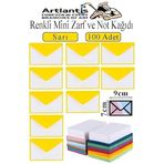 Sarı Mini Zarf 7X9 Cm Not Kağıtlı 100 Adet Küçük Sarı Zarf Mektup Oyun Zarfı Doğum Günü Dilekleri Zarfı Canlı Renk