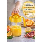 Sarı Narenciye Sıkacağı Manuel Meyve Sıkacak Portakal Limon Sıkacağı Hazneli Pratik 660 Ml