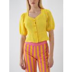 Sarı Regular Fit Keten Bluz