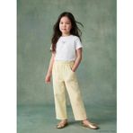 Sarı Regular Fit Kız Çocuk Nakışlı Gabardin Pantolon