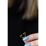 Sarı Renk Gold Üçgen 925 Ayar Gümüş Kıkırdak Earcuff Küpe