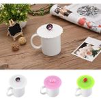 Sarı Sevimli Su Içme Bardağı Kapağı Silikon Anti-Toz Kase Kapağı Bardak Contaları Cam Isıya Dayanıklı Çay Bardağı Kapakları Çapı 10CM (Yurt Dışından) - Renkli - Water Bottle
