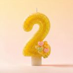 Sarı Sim Pasta Mumu Doğum günü mum 1 yaş Balon Konsept (2)
