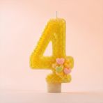 Sarı Sim Pasta Mumu Doğum günü mum 1 yaş Balon Konsept (4)