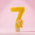 Sarı Sim Pasta Mumu Doğum günü mum 1 yaş Balon Konsept (7)