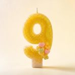 Sarı Sim Pasta Mumu Doğum günü mum 1 yaş Balon Konsept (9)