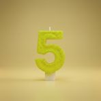 Sarı Simli Pasta Mumu Doğum günü mum 1 yaş (5)