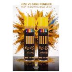 Sarı Sprey Boya 200 Ml 2 Adet Südor Hızlı Kuruyan Renkli Profesyonel Canlı Renk Ahşap Plastik Demir Metal Porselen