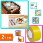 Sarı Suya Dayanıklı Tamir Bandı 10Mt + Halı Kaydırmaz Şeffaf Raf Örtüsü 45Cm x 10Mt - 2li Set B6T1S