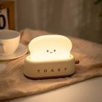 Sarı Tost Gece Lambası Şarjlı & Pilli Sevimli Led Işık,hediyelik Led Lamba Sarı