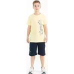 Sarı Yazı Baskılı O Yaka Standart Kalıp Erkek Çocuk T-Shirt - 11119
