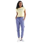 Sarı Yazı Baskılı Rahat Kalıp O Yaka Kadın Basıc T-Shirt - (SARI, L)