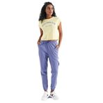 Sarı Yazı Baskılı Rahat Kalıp O Yaka Kadın Basıc T-Shirt - (SARI, XS)