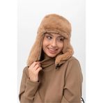 Saria Moda Camel Kulaklıklı Suni Kürk Peluş Kadın Kar Bere/sapka