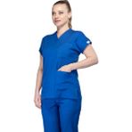 Sarıçiyil Tekstil V Yaka Saks Mavisi Hastane Forması (Kadın Tek Üst)