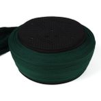 Sarıkhane Namaz Sarığı - Yeşil Kumaş - Siyah Takke - Düz Sarım - Nâli Şerif - 7 Metre (Züabeli) - 56 cm