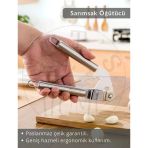 Sarımsak Ezici Paslanmaz Asma Delikli Sarımsak Öğütücü Çelik 20 Cm