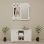 Sarissa Ayakkanbı Dolabı/Askılık/Antre Dolap-Beyaz