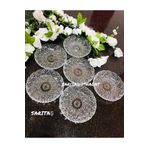 SARITAŞ Cam Tabak Kristal Model Kahvaltılık Çerez Tatlı Tabağı 6 Lı Paket 12 Cm