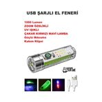 ŞARJ EDİLEBİLİR HEM FENER HEM ORTAM AYDINLATMALI 5 FONKSİYONLU ÖN KISIM LAZER LED MIKNATISLI KLİPSLİ