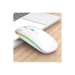 Şarj Edilebilir Kablosuz Bilgisayar Beyaz Mouse Led8-4 Tuşlu, 3200 Dpi, 2.4GHz Beyaz