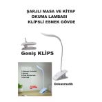 Şarj Edilebilir Klipsli Kitap Okuma Işığı 14 Led Kitap Arası Okuma 3 Modlu Işık Mandallı Lamba Masa