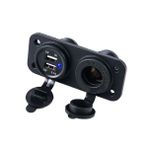 Şarj Söketi Marin Tip + Çiftli Usb Girişi 12v Set