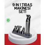 Şarjlı 9’u 1 Arada Çok Amaçlı Erkek Bakım Seti Yıkanabilir Başlıklar
