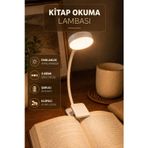 Şarjlı Ayarlı Klipsli Mini Kitap Okuma Lambası Mandallı Işık Masa Lambası Kitap Okuma Işığı AV3310