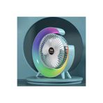 Şarjlı Bataryalı Vantilatör-Masaüstü Fan-3 Kademe ayarı-7 Farklı Rgb Işık modu-180c Ayarlanbilir ile uyumlu