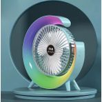 Şarjlı Bataryalı Vantilatör-Masaüstü Fan-3 Kademe Ayarı-7 Farklı Rgb Işık MODU-180C Ayarlanbilir - Yeşil