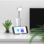 Şarjlı Beyaz Led Çalışma Okuma Işığı Kademeli El Fener Ayarlanabilir Parlaklık Ve Masa Lambası + Telefon Tutucu Özellikli