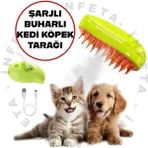 Şarjlı Buharlı Kedi & Köpek Tarağı Yeni Nesil Silikon Tüy Toplayıcı