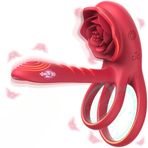 Şarjlı Çift Motorlu G Nokta Klitoris Uyarıcı Gül Vibratör Güçlü Titreşimli Testis ve Penis Halkası, Erkek ve Kadın İçin İstek, Performans Arttırıcı Titreşimli Penis Yüzüğü, Sex Toy For Women And Men