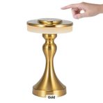 Şarjlı Dokunmatik Ve Ayarlı 3 Işık Modlu LED Gece Lambası.Otel Restorant Bar Kafe Yemek Masası İçin (Gold)