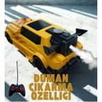 Şarjlı Duman Atan Oyuncak Araba - Stunt Spraycar - Sarı