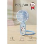 Şarjlı El Vantilatörü Boyun Askılı 3 Kademeli Mini Taşınabilir Fan F71 Mavi