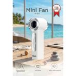Şarjlı El Vantilatörü Dijital Göstergeli 5 Kademeli Turbo Mini Fan F45 Beyaz