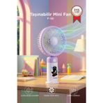 Şarjlı El Vantilatörü Masaüstü Stantlı 3 Kademeli Taşınabilir Mini Fan F56 Mor