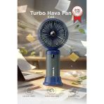 Şarjlı El Vantilatörü Turbo Hava Akışlı 6 Kademeli Taşınabilir Masa Fanı F63 Lacivert
