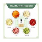 Şarjlı Gıda Doğrayıcı Mini Blender - Beyaz