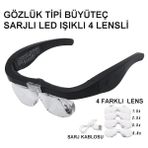 Şarjlı Gözlük Büyüteç 4 Farklı Lens 11537DC - Çok Renkli - Düz - Standart