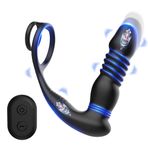 Şarjlı Kablosuz Uzaktan Kumandalı İleri Geri Hareketli Testis ve Penis Halkalı Perine Uyarıcı Prostat Masaj Vibratör, 3 in 1 Prostate Massager Thrusting Anal Vibrator Plug, Anal Sex Toys For Men