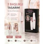 Şarjlı Kadın Tüy Alma Cihazı Kaş Düzeltici Başlıklı Hassas Epilasyon Makinesi