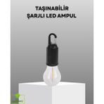 Şarjlı Kancalı LED Lamba – Kamp, Balkon ve Acil Durum Işığı - 1 - Ahşap